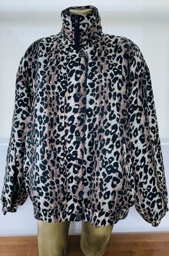 Vintage 90s STUNT SPORTS Leopard Print SILK JACKET Size 1X - Picture 7 of 11