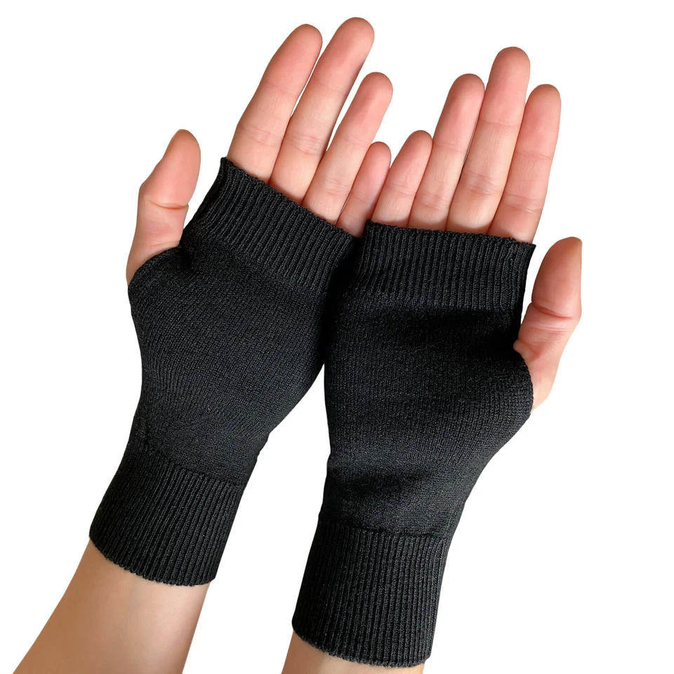 Pulswärmer Hand-Stulpen mit Woll-Anteil Warme Fingerlose Handschuhe Handwärmer - Bild 2 von 3