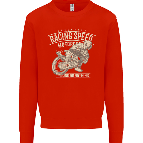 Motorcycle Racing Biker Skull Motorbike Kids Sweatshirt Jumper - Picture 81 of 87