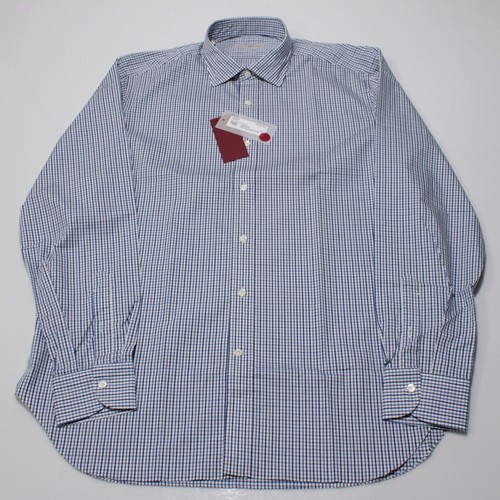 Luciano Barbera NWT Casual Button Down Shirt Sz XL in Blue & White Check Cotton - Picture 6 of 10