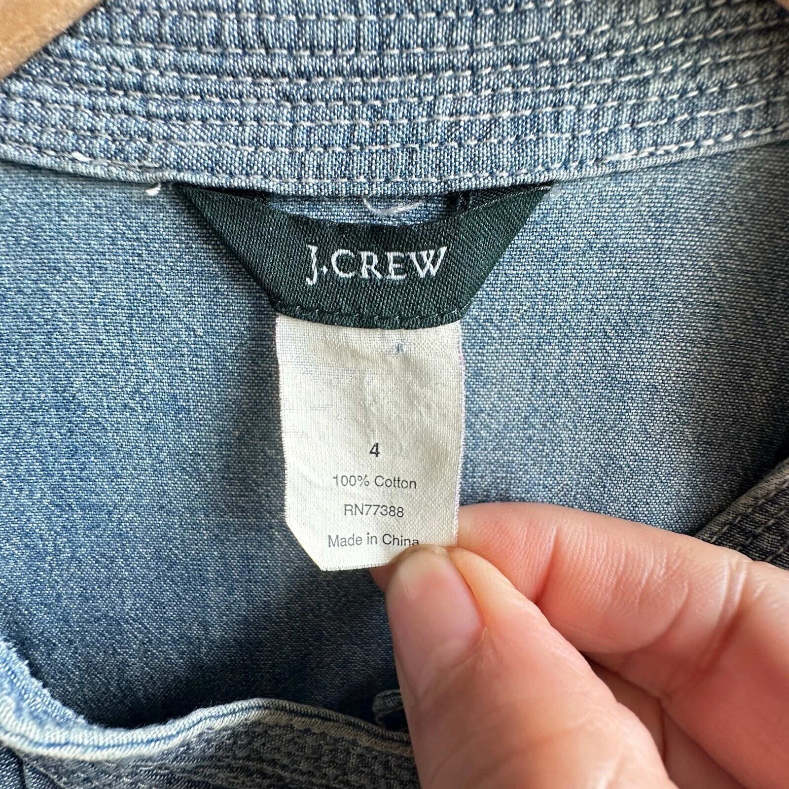 VETEMENTS J. Abito Crew Denim Tunica Plissettato Chambray Casual Taglia 4 Mini Boho Classico