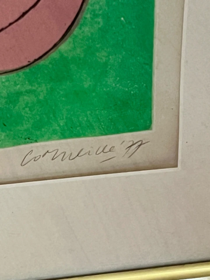 Litografía artística firmada por Guillaume Corneille Femme et L'Oiseau D'Ete 1981 Foto 2 de 4