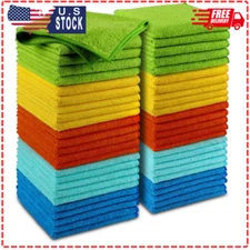 Microfiber Cleaning Cloth Set of 50 Towel Rag Car Polishing Detailing No-Scratch