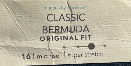M Jeans By Maurices Womens Classic Bermuda Shorts 16 Original Fit Mid Rise Super - Picture 4 of 5
