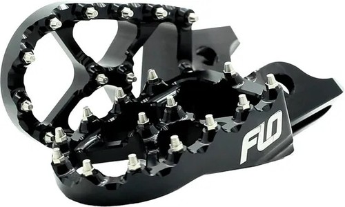 Flo Pro Series Footpegs Driver Foot Pegs Pair Black Suzuki RM85L 03-12 - Picture 2 of 11