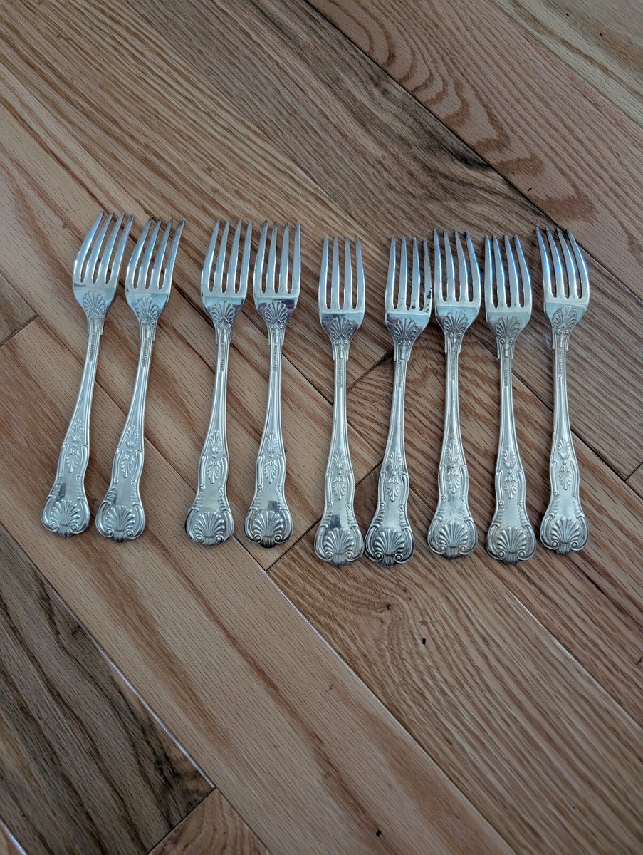 Vtg King's Pattern Flatware US Navy Reed & Barton Salad Forks 7 1