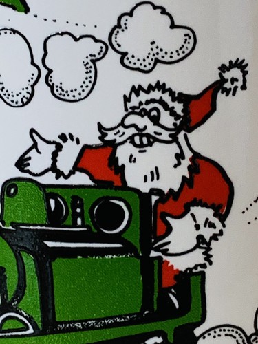 Vintage 80s Retro Christmas Mugs Set 2 Santa Train Journey Snow Scene Cartoon - Picture 11 of 14