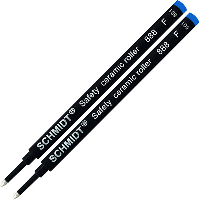 Blue Schmidt German Roller Pen Refill Safety Ceramic Roller 888 F (2 Pieces)