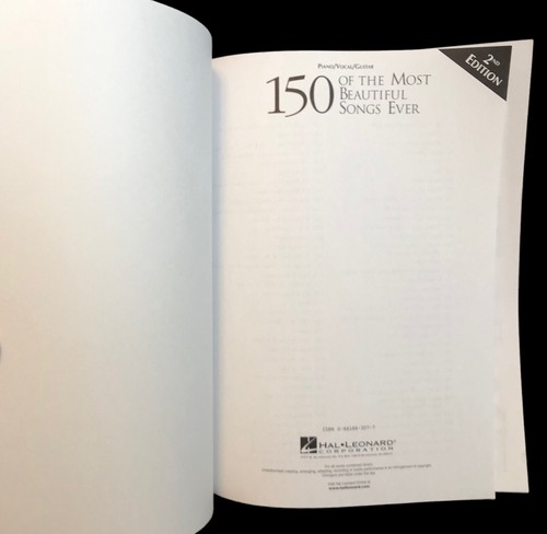 150 of the Most Beautiful Songs Ever. Piano/Vocal/Guitar. 1984 Hal Leonard Corp. - Imagen 7 de 10