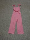 Vtg Girls Jumpsuit Pink Ties Rare 