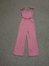 Vtg Girls Jumpsuit Pink Ties Rare