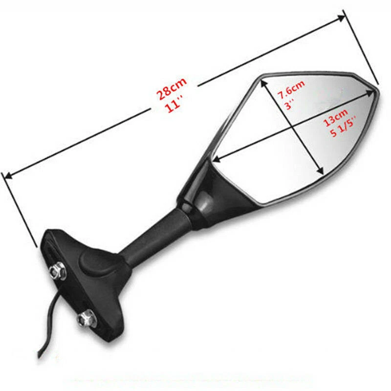 For Honda CBR 600 F3 F4 Motorcycle Rearview Mirrors LED Turn light Carbon Black — 第 3/4 张图片