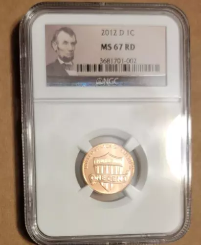NGC MS 67 D  RD 2012 P Lincoln Cent Penny 1C penny D