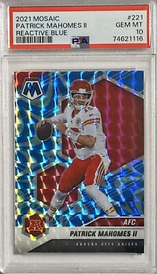 2021 Panini Mosaic AFC NFL #221 Patrick Mahomes II Reactive Blue