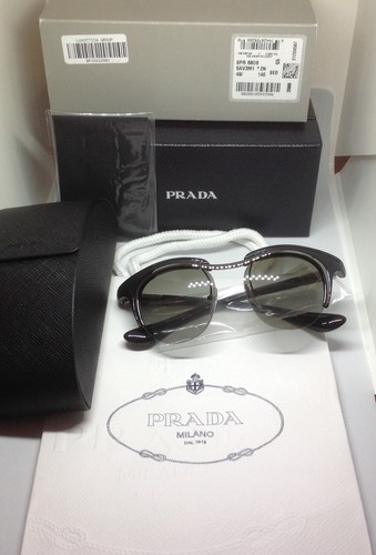 PRADA PR68O 5AV 3M1 49 SPR68O CATEYE SONNENBRILLE SCHWARZ/METALLGRAU OVP - Bild 2 von 9