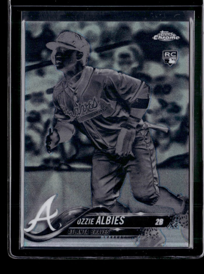 2018 Topps Chrome #72 Ozzie Albies Negative Refractor SP Rookie Braves