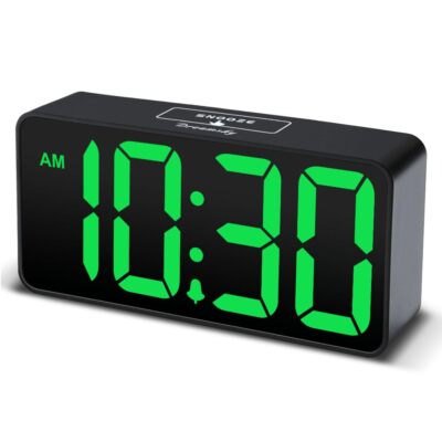 Small Digital Alarm Clock Large Numbers Display USB Charging Port Dimmer