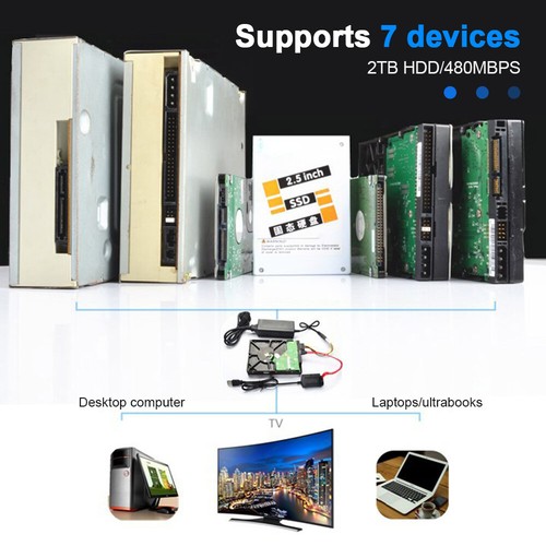 USB auf zu SATA Adapter Kabel Pin Für 2,5"" & 3,5"" Festplatte PC Laptop HDD SSD - Afbeelding 6 van 13