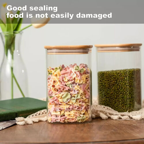 Airtight Glass Food Storage Jars with Bamboo Lids, Set of 6, 37 Oz - Picture 7 of 7