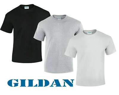 Mens Multi Pack Plain Blank Basic Gildan 100% Cotton Casual T-shirt Top ...