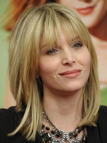 Shoulder Length Straight Blonde Brown Synthetic Hair Wigs Fashion With Bangs Wig - Picture 3 of 5