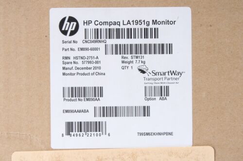 HP LA1951g Silver/Black 19" VGA/DVI LCD Monitor 1280x1024 60Hz SXGA New Open Box - Picture 3 of 10