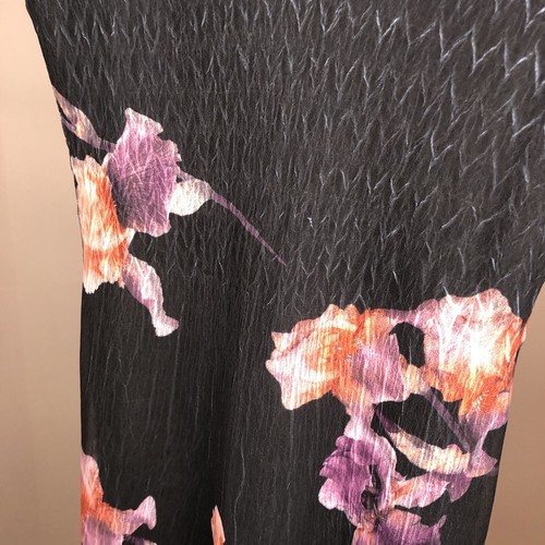 Komarov Crinkle Midi Dress Size S Small Overlay Semi Sheer Lace - Picture 4 of 7
