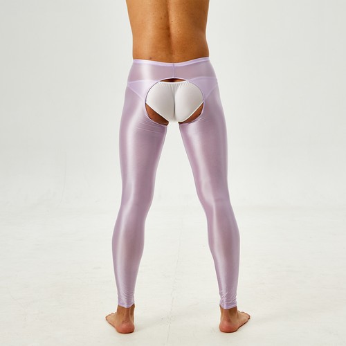 Pantimedias de compresión brillantes de color liso para hombre Yoga ajustadas medias de seda helada - Imagen 90 de 130