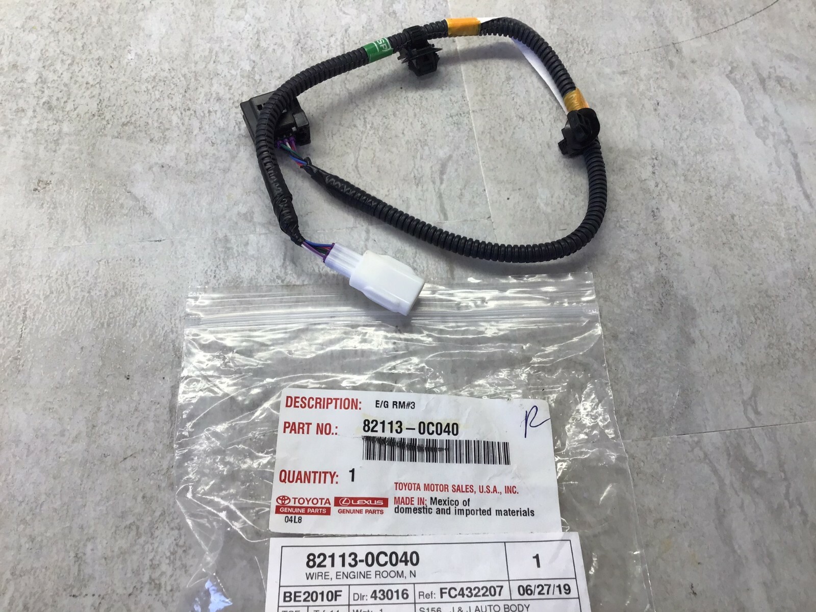 Genuine Toyota 82184-0C073 Door Wire