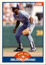 1989 Score  #577   Nelson Liriano   2nd Base   Toronto Blue Jays   FREE shipping