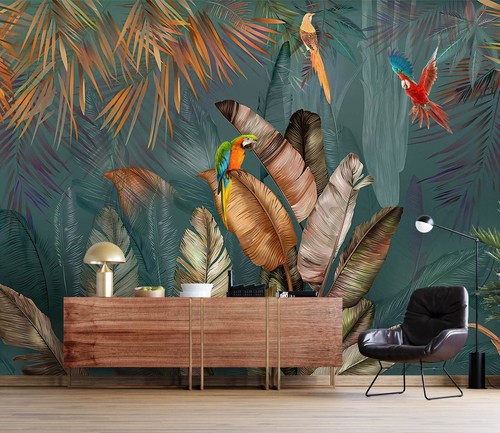 Carta da parati 3D animale pappagallo H5663 immagine da parete autoadesiva adesivo rimovibile Erin - Foto 1 di 11