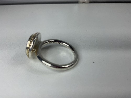 Pandora Mother Of Pearl Flower Ring Sz 7 14k Accents - Picture 3 of 5