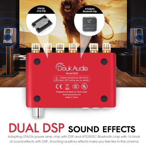 Douk Audio Q100 2.1CH Subwoofer Bluetooth DSP Digital Endstufe Stereo Verstärker - Bild 7 von 17