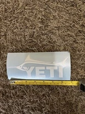 Yeti Marlin Sticker Decal White Approx 7”Outdoor Cooler Backpacking Hunting