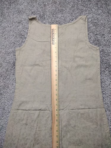 Flyshacker Dress Women M Brown Cotton/Linen Flannel Maxi Homestead Prairie - Picture 12 of 13