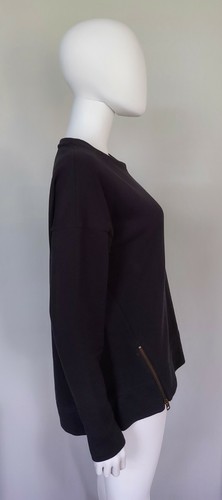 Athleta Cityscape Womens Sweatshirt S Cotton Blend Black Front Zippers Pullover - Picture 3 of 11