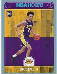 2017/18 Hoops Lonzo Ball Blue Parallel Lakers Rookie + 4 BONUS L.A. Rookie Cards