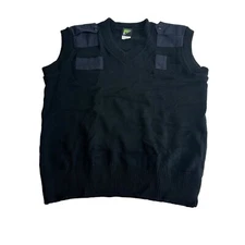 Horace Small Uniform Navy Knit Acrylic Security Vest Military Epaulettes Size M