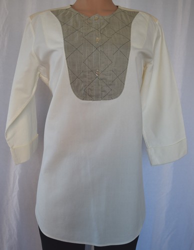Top/túnica DRIES VAN NOTEN algodón crema/beige manga 3/4 talla 38 - Imagen 3 de 11