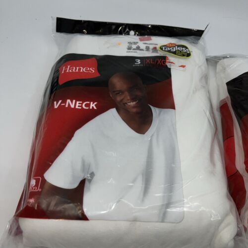 Hanes 6 Tagless V- Necks Comfort Soft Wicking Cool Comfort Fabric XL - Picture 2 of 5