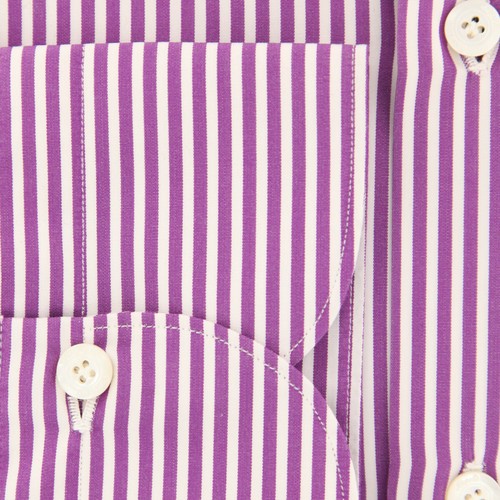 Finamore Napoli Purple Striped Shirt - Extra Slim - 15/38 - (F15182) - Picture 3 of 4
