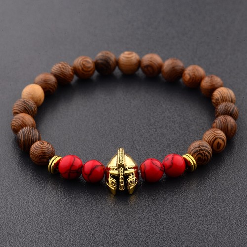 Fashion Men Sparta Beads Helmet Beads Natural Stone Energy Yoga Male Bracelets - Picture 14 of 22