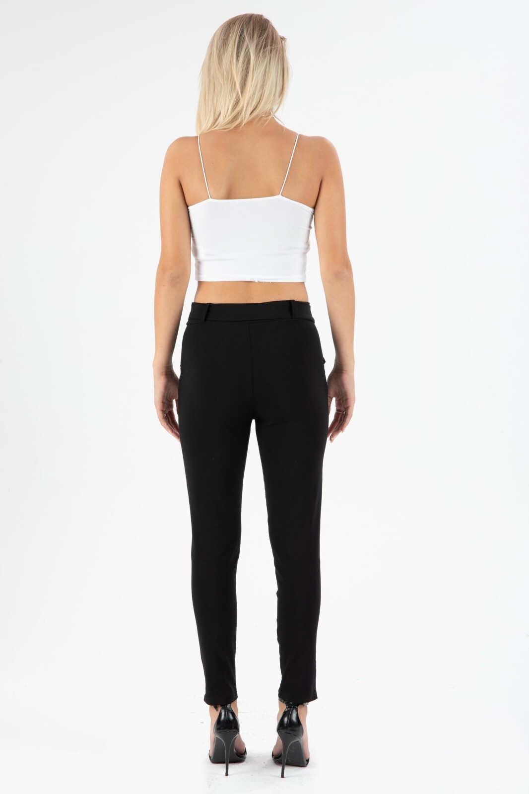 Damen Hose elegant Stretchhose Chino-Hose High-Waist Schlupfhose 36 38 40 42 44