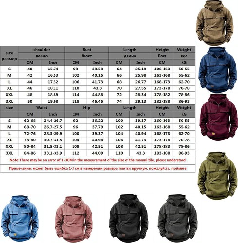 Tactical Hoodies for Men 2024 Quater-Zip Pullover Sweatshirt Casual Cargo Hoodie - Picture 18 of 54