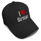 Baseball Cap I (Love) Birman Red Heart Pet Lovers Cat Dad Hats for Men & Women