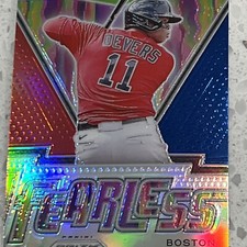 2021 Panini Prizm Rafael Devers Fearless FR-4 Red White Blue Boston Red Sox Card