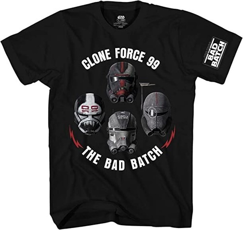Star Wars Mens Size Large Bad Batch Clone Force 99 Crew Black T-Shirt New