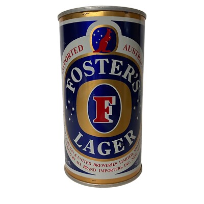 Foster's Lager Steel 740ml Beer Can Vintage 80's Empty Intact TabTop USA Import