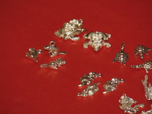 Sterling Silver Charm Findings Vintage Variety .925 Silver Tested Lot of 10 NOS - Picture 6 of 14