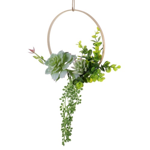 Artificial Succulent Wreath Farmhouse Wreaths for Front Door Hanging Decor - Picture 9 of 12